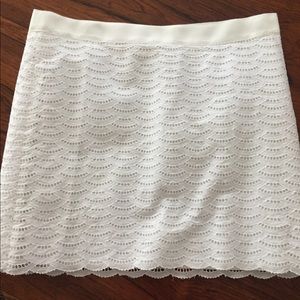J. Crew White Eyelet Skirt